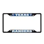 Fan Mats Texas Rangers Metal License Plate Frame Black Finish
