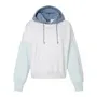 Mv Sport Women's Sueded Fleece Colorblocked Crop Hooded Sweatshirt MV-W23716